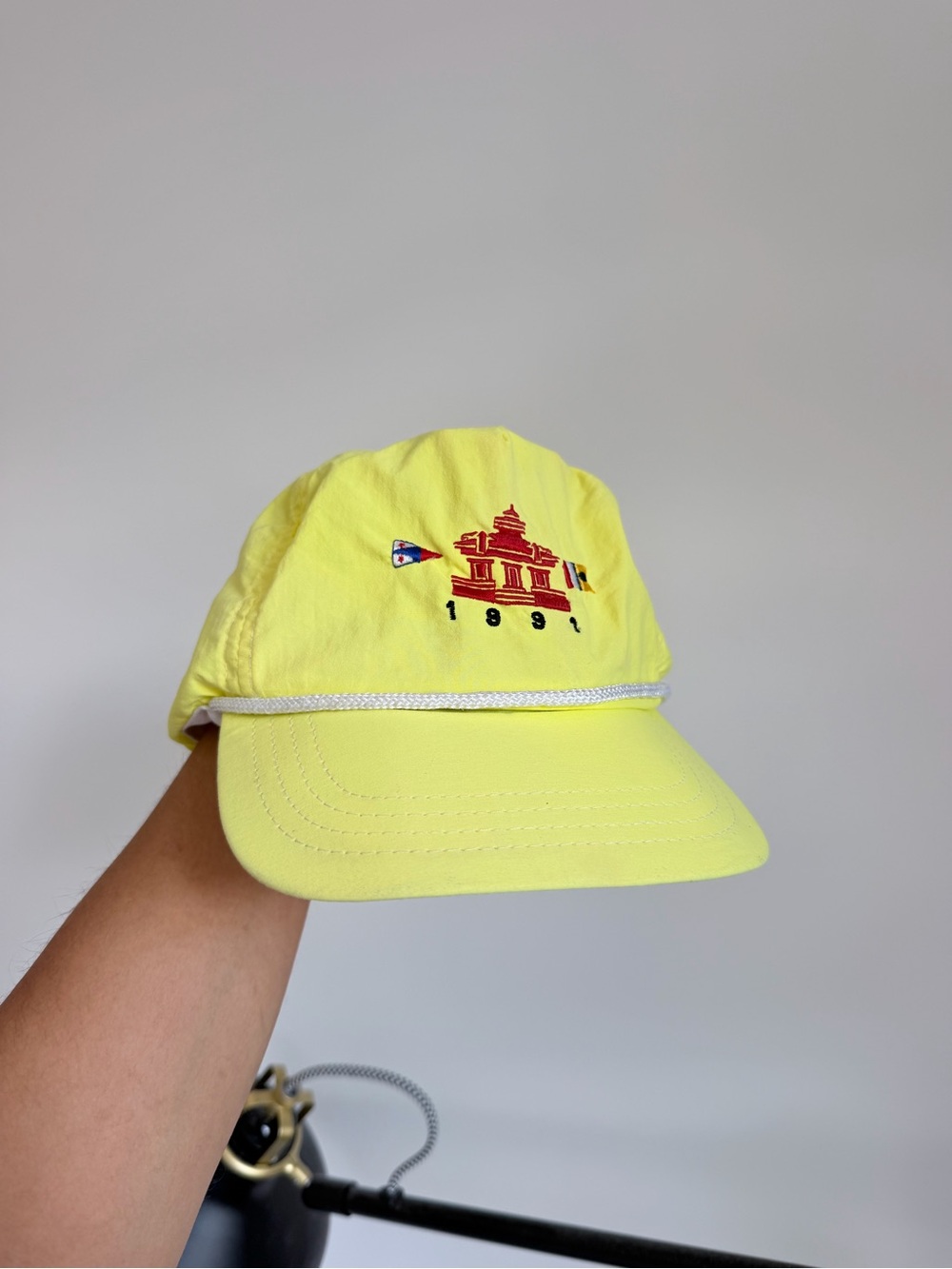 Neon Yellow Rope-Trim Cap - Picture 2 of 6